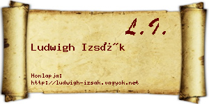 Ludwigh Izsák névjegykártya